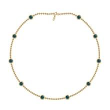 0.50 Ctw i2/i3 Treated Fancy Blue Diamond 14K Yellow Gold Yard Necklace