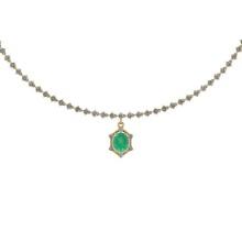 Certified 7.95 Ctw Emerald And Diamond SI2/I1 14K Yellow Gold Pendant Necklace
