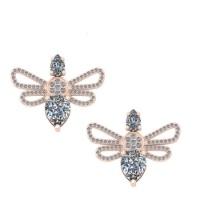 3.80 Ctw SI2/I1 Diamond 14K Rose Gold Earrings