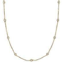 Station Bezel-Set Necklace in 14k Yellow Gold 2.00 ctw