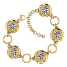 2.50 Ctw SI2/I1 Diamond Style Bezel Set 18K Yellow Gold Tennis Bracelet