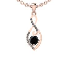 0.60 Ctw i2/i3 Treated Fancy Black And White Dimaond 14K Rose Gold Pendant