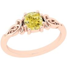 Certified 1.15 Ct GIA Certified Natural Fancy Yellow Diamond 14K Rose Gold Anniversary Ring