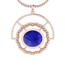 Certified 12.15 Ctw Tanzanite 14K Rose Gold Victorian Style Pendant