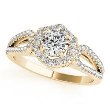 CERTIFIED 18K YELLOW GOLD 1.38 CTW J-K/VS-SI1 DIAMOND HALO ENGAGEMENT RING