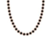 1.84 Ctw i2/i3 Treated Fancy Black Diamond 14K Rose Gold 1 Row Necklace