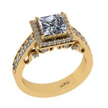 2.25 Ctw SI2/I1 Diamond 14K Yellow Gold Engagement Halo Ring