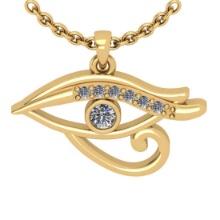 0.06 Ctw SI2/I1Diamond 14K Yellow Gold Eye Pendant Necklace