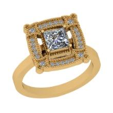 0.90 Ctw SI2/I1Diamond 14K Yellow Gold Engagement Ring