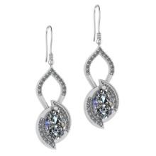 2.00 Ctw SI2/I1 Diamond 14K Yellow Gold Wire Hook Earrings