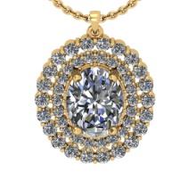 1.50 Ctw SI2/I1 Diamond 14K Yellow Gold Pendant Necklace