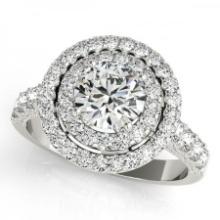 CERTIFIED PLATINUM 2.32 CTW J-K/VS-SI1 DIAMOND HALO ENGAGEMENT RING