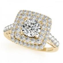 CERTIFIED 18K YELLOW GOLD 2.14 CTW J-K/VS-SI1 DIAMOND HALO ENGAGEMENT RING