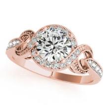 CERTIFIED 18K ROSE GOLD 0.76 CTW J-K/VS-SI1 DIAMOND HALO ENGAGEMENT RING