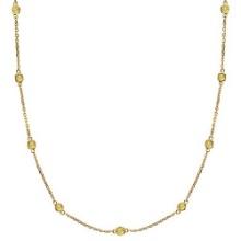 Fancy Yellow Canary Station Necklace 14k Gold (1.50ct)