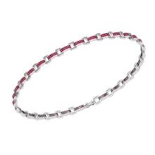 6.50 Ctw SI2/I1 Ruby And Diamond 14K White Gold Bracelet