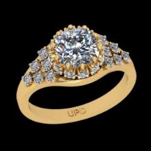 1.89 Ctw VS/SI1 Diamond 14K Yellow Gold Engagement Halo Ring