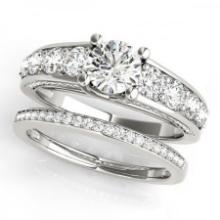 CERTIFIED 18KT WHITE GOLD 2.39 CTW J-K/VS-SI1 DIAMOND BRIDAL SET