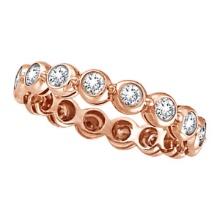 Bezel-Set Diamond Eternity Ring Band 14k Rose Gold 1.00ctw