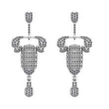 1.06 Ctw SI2/I1 Diamond 14K White Gold Scorpion Earrings