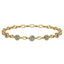 0.85 Ctw SI2/I1 Diamond Ladies Fashion 18K Yellow Gold Tennis Bracelet