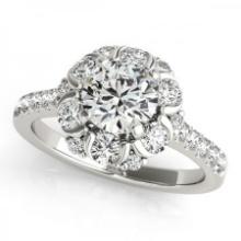 CERTIFIED PLATINUM 1.51 CTW J-K/VS-SI1 DIAMOND HALO ENGAGEMENT RING