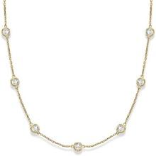 Station Bezel-Set Necklace in 14k Yellow Gold 3.00ctw