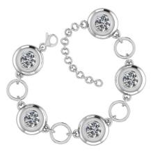 2.50 Ctw SI2/I1 Diamond Style Bezel Set 18K White Gold Tennis Bracelet