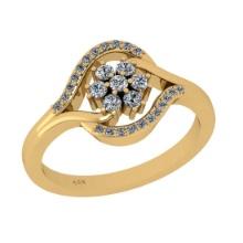 0.61 Ctw Si2/i1 Diamond 14K Yellow Gold Ring