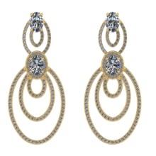 3.60 Ctw SI2/I1 Diamond 14K Yellow Gold Earrings