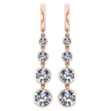 Certified 1.73 Ctw Diamond VS/SI1 Earrings For 14K Rose Gold