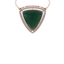 24.80 Ctw SI2/I1 Green Aquamarine And Diamond 14K Rose Gold Vintage Style Pendant