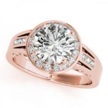 CERTIFIED 18K ROSE GOLD .77 CTW J-K/VS-SI1 DIAMOND HALO ENGAGEMENT RING