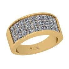 2.16 Ctw SI2/I1 Diamond 14K Yellow Gold Groom Band Ring