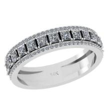 0.95 Ctw SI2/I1 Diamond 14K White Gold Entity Band Ring