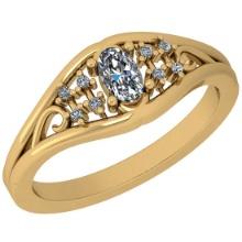 0.29 Ctw VS/SI1 Diamond 14K Yellow Gold Vintage Style Ring