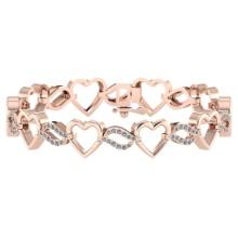 Certified 0.55 Ctw Diamond VS/SI1 Bracelet 14K Rose Gold Made In USA