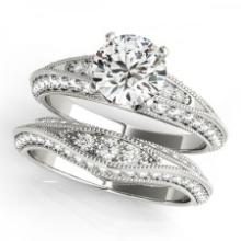 CERTIFIED 18KT WHITE GOLD 1.40 CTW J-K/VS-SI1 DIAMOND BRIDAL SET