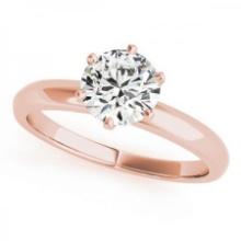 Certified 1.00 Ctw SI2/I1 Diamond 14K Rose Gold Solitaire Ring