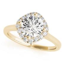 CERTIFIED 18K YELLOW GOLD 1.16 CTW J-K/VS-SI1 DIAMOND HALO ENGAGEMENT RING