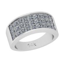 2.16 Ctw SI2/I1 Diamond 14K White Gold Groom Band Ring