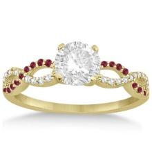 Infinity Diamond and Ruby Gemstone Engagement Ring 14K Yellow Gold 1.21ctw