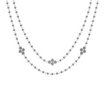 5.68 Ctw SI2/I1 Diamond Style Bezel Set 14K White Gold Two Layer Yard Necklace