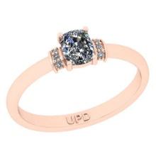 0.62 ctw GIA Certified Center StoneDiamond 14K Rose Gold Wedding Ring