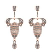 1.06 Ctw SI2/I1 Diamond 14K Rose Gold Scorpion Earrings