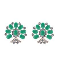 15.48 Ctw SI2/I1 Emerald And Diamond 14K Rose Gold Earrings