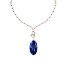 Certified 8.02 Ctw VS/SI1 Tanzanite And Diamond 14k Rose Gold Necklace Necklace