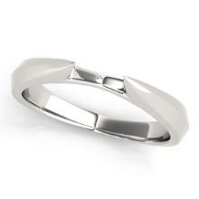 Certified 14K White Gold Wedding Style Mens Plain Band Ring