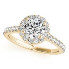 CERTIFIED 18K YELLOW GOLD 1.32 CTW J-K/VS-SI1 DIAMOND HALO ENGAGEMENT RING