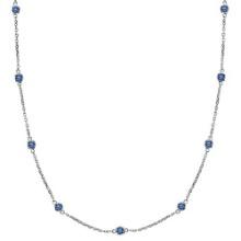 Fancy Blue Station Necklace 14k White Gold (0.33ct)